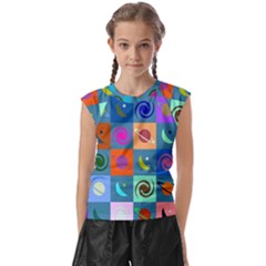 Space-pattern Multicolour Kids  Raglan Cap Sleeve Tee by Jancukart