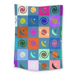 Space-pattern Multicolour Medium Tapestry by Jancukart