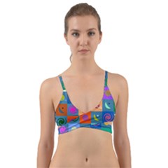 Space-pattern Multicolour Wrap Around Bikini Top by Jancukart