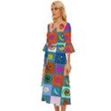 Space-pattern Multicolour Midsummer Wrap Dress View2
