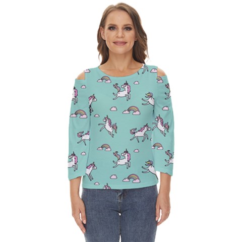 Unicorn Patterns Cut Out Wide Sleeve Top by Jancukart