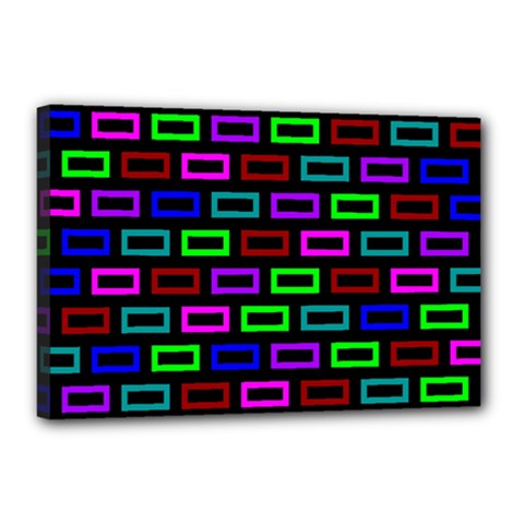 Colourful Bricks Pattern Colour Canvas 18  X 12  (stretched) by Jancukart