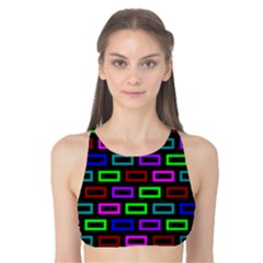 Colourful Bricks Pattern Colour Tank Bikini Top by Jancukart