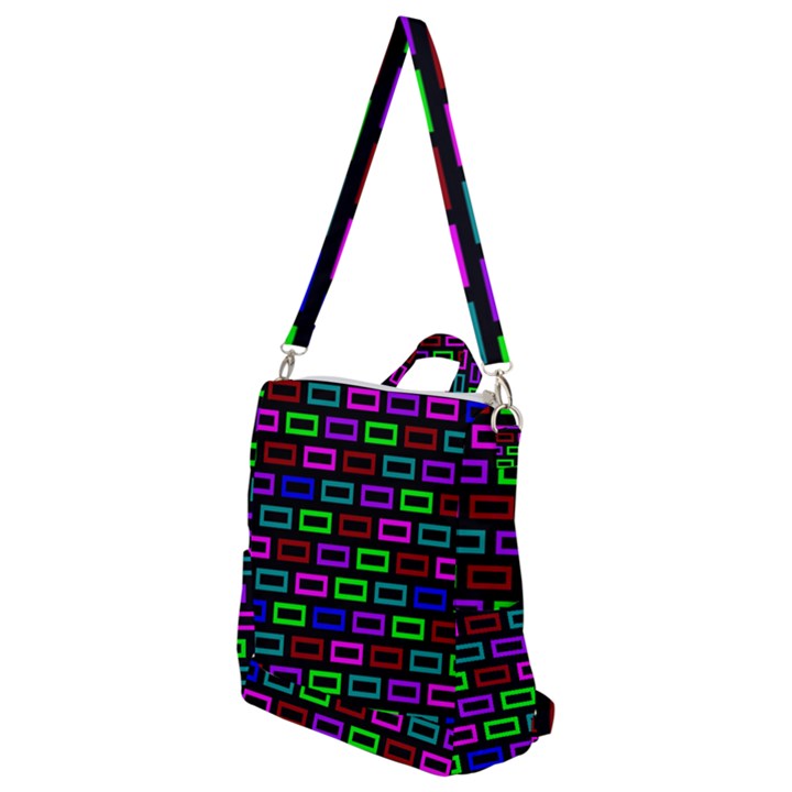 Colourful Bricks Pattern Colour Crossbody Backpack