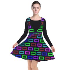 Colourful Bricks Pattern Colour Plunge Pinafore Dress