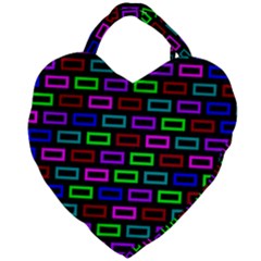 Colourful Bricks Pattern Colour Giant Heart Shaped Tote by Jancukart