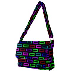 Colourful Bricks Pattern Colour Full Print Messenger Bag (s)