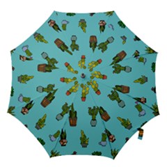 Succulents Teal Back Hook Handle Umbrellas (medium) by Jancukart