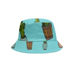 Succulents Teal Back Bucket Hat (kids) by Jancukart