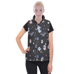 Cute-space Women s Button Up Vest by Jancukart