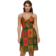 Space Pattern Multicolour V-neck Pocket Summer Dress  by Jancukart