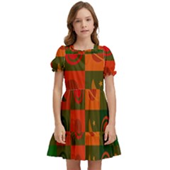 Space Pattern Multicolour Kids  Puff Sleeved Dress by Jancukart