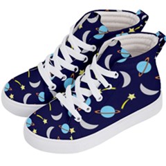 Space-pattern-colour Kids  Hi-top Skate Sneakers by Jancukart