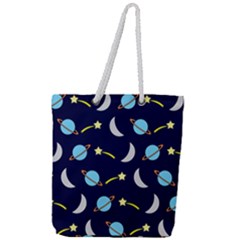 Space-pattern-colour Full Print Rope Handle Tote (large) by Jancukart