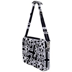 Black And White Geometric Geometry Pattern Cross Body Office Bag by Jancukart