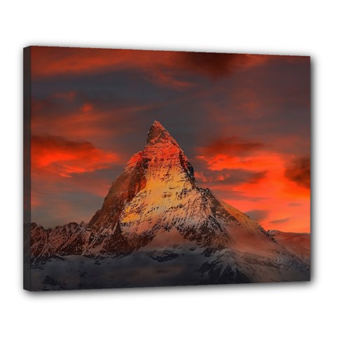 Switzerland-zermatt-mountains-snow- Canvas 20  X 16  (stretched)