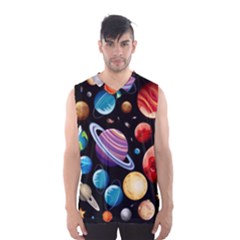 Background-with-many-planets-space Men s Basketball Tank Top by Jancukart