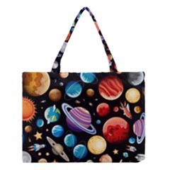 Background-with-many-planets-space Medium Tote Bag by Jancukart