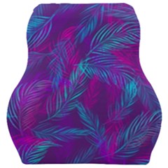 Leaf-pattern-with-neon-purple-background Car Seat Velour Cushion  by Jancukart