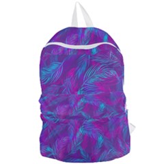 Leaf-pattern-with-neon-purple-background Foldable Lightweight Backpack by Jancukart