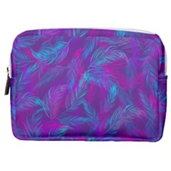 Leaf-pattern-with-neon-purple-background Make Up Pouch (medium)