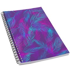 Leaf-pattern-with-neon-purple-background 5 5  X 8 5  Notebook