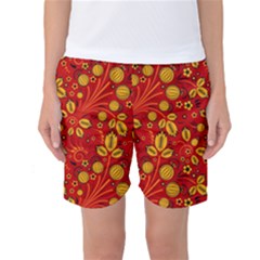 Seamless-pattern-slavic-folk-style Women s Basketball Shorts