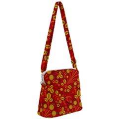 Seamless-pattern-slavic-folk-style Zipper Messenger Bag