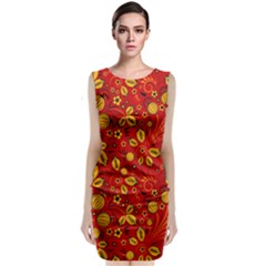 Seamless-pattern-slavic-folk-style Classic Sleeveless Midi Dress