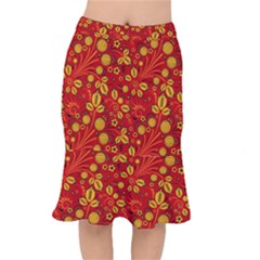 Seamless-pattern-slavic-folk-style Short Mermaid Skirt