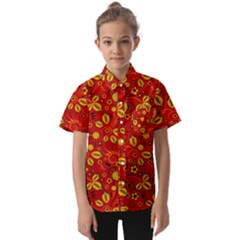 Seamless-pattern-slavic-folk-style Kids  Short Sleeve Shirt