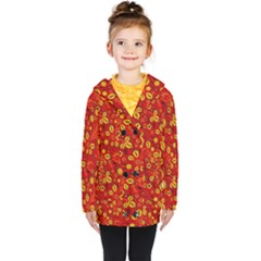 Seamless-pattern-slavic-folk-style Kids  Double Breasted Button Coat