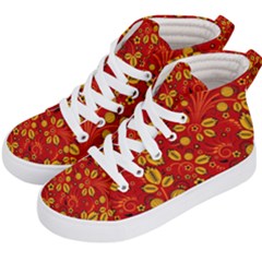 Seamless-pattern-slavic-folk-style Kids  Hi-Top Skate Sneakers