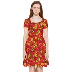 Seamless-pattern-slavic-folk-style Inside Out Cap Sleeve Dress