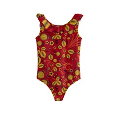 Seamless-pattern-slavic-folk-style Kids  Frill Swimsuit