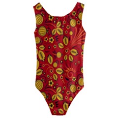 Seamless-pattern-slavic-folk-style Kids  Cut-Out Back One Piece Swimsuit