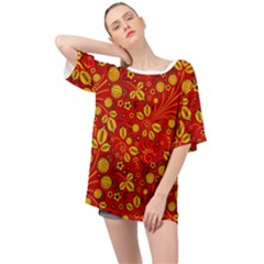 Seamless-pattern-slavic-folk-style Oversized Chiffon Top