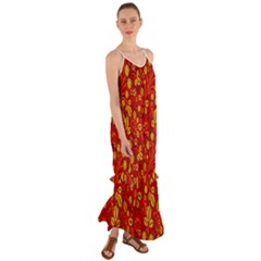 Seamless-pattern-slavic-folk-style Cami Maxi Ruffle Chiffon Dress