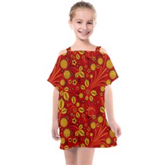 Seamless-pattern-slavic-folk-style Kids  One Piece Chiffon Dress