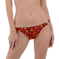 Seamless-pattern-slavic-folk-style Ring Detail Bikini Bottom