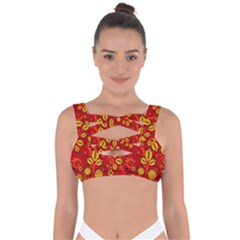 Seamless-pattern-slavic-folk-style Bandaged Up Bikini Top