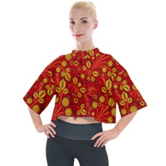 Seamless-pattern-slavic-folk-style Mock Neck Tee