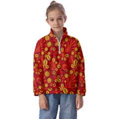 Seamless-pattern-slavic-folk-style Kids  Half Zip Hoodie