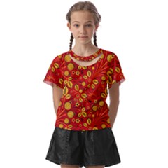 Seamless-pattern-slavic-folk-style Kids  Front Cut Tee