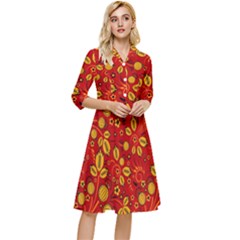 Seamless-pattern-slavic-folk-style Classy Knee Length Dress