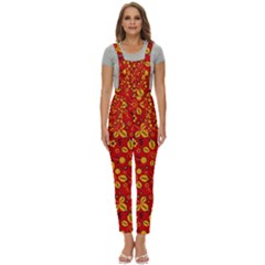 Seamless-pattern-slavic-folk-style Women s Pinafore Overalls Jumpsuit