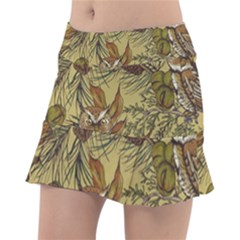 Forest-vintage-seamless-background-with-owls Classic Tennis Skirt