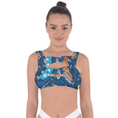 Seamless-pattern-vector-submarine-with-sea-animals-cartoon Bandaged Up Bikini Top