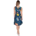 Seamless-pattern-vector-submarine-with-sea-animals-cartoon Knee Length Skater Dress With Pockets View4