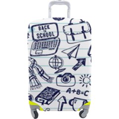 Hand-drawn-back-school-pattern Luggage Cover (large) by Jancukart